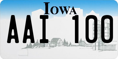 IA license plate AAI100