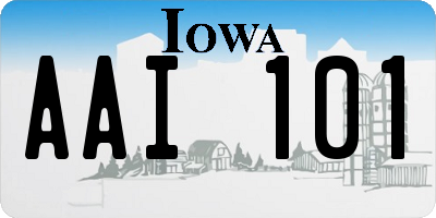 IA license plate AAI101