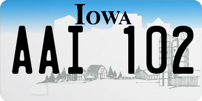 IA license plate AAI102