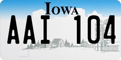 IA license plate AAI104