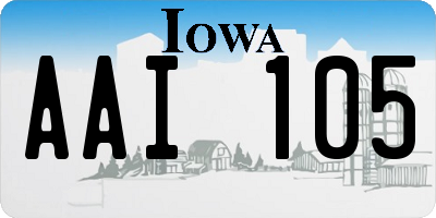 IA license plate AAI105