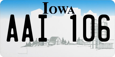 IA license plate AAI106