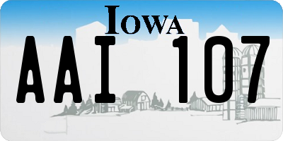 IA license plate AAI107