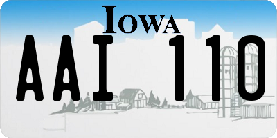 IA license plate AAI110