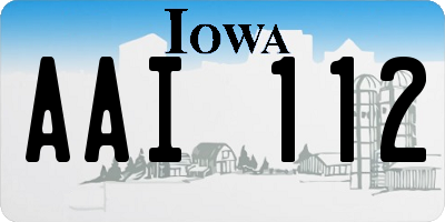 IA license plate AAI112