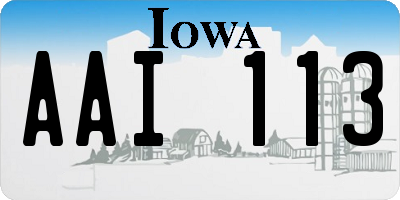 IA license plate AAI113