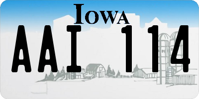 IA license plate AAI114