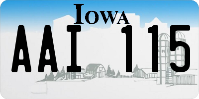 IA license plate AAI115