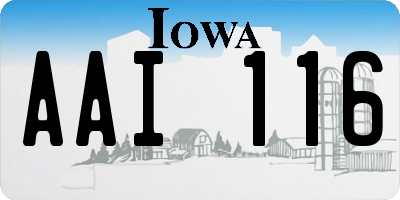 IA license plate AAI116