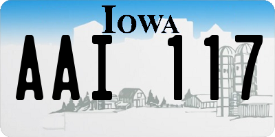 IA license plate AAI117