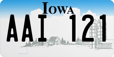 IA license plate AAI121