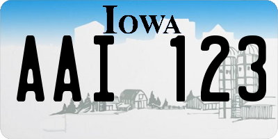 IA license plate AAI123