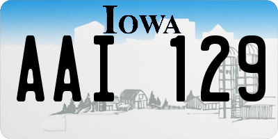 IA license plate AAI129