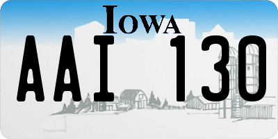 IA license plate AAI130