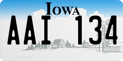 IA license plate AAI134