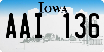 IA license plate AAI136