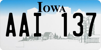 IA license plate AAI137