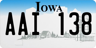 IA license plate AAI138