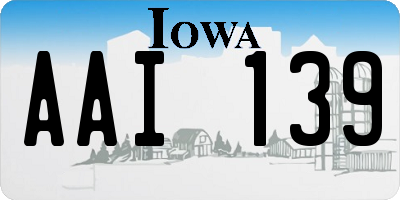 IA license plate AAI139