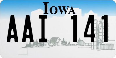 IA license plate AAI141