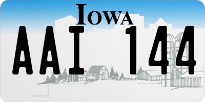 IA license plate AAI144