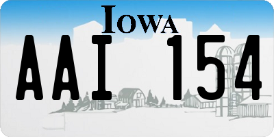 IA license plate AAI154