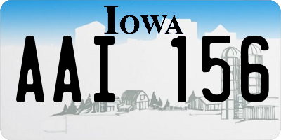 IA license plate AAI156