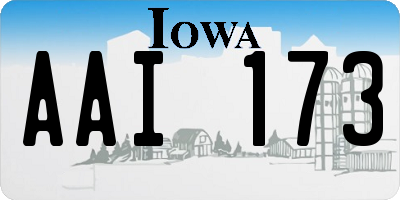 IA license plate AAI173