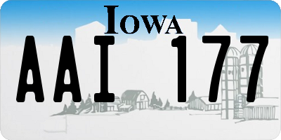 IA license plate AAI177