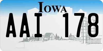 IA license plate AAI178