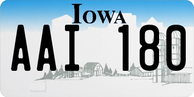 IA license plate AAI180