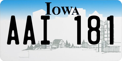 IA license plate AAI181