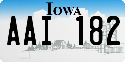 IA license plate AAI182