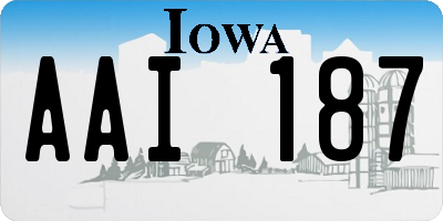 IA license plate AAI187