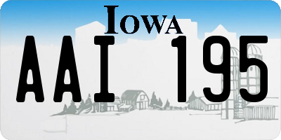 IA license plate AAI195