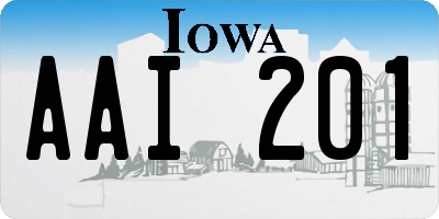 IA license plate AAI201