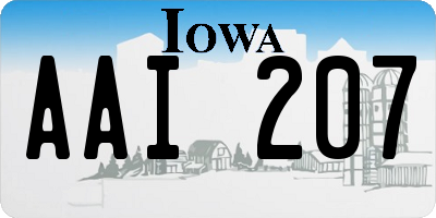 IA license plate AAI207