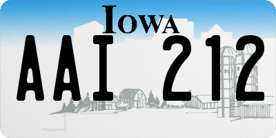 IA license plate AAI212