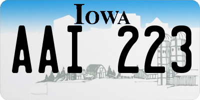 IA license plate AAI223