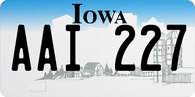 IA license plate AAI227