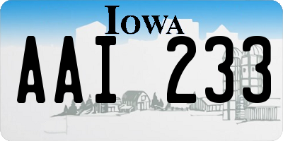 IA license plate AAI233