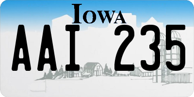 IA license plate AAI235