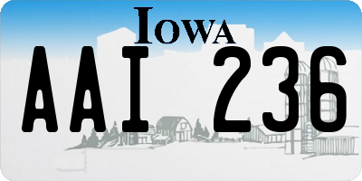 IA license plate AAI236