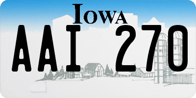 IA license plate AAI270