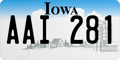 IA license plate AAI281