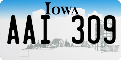 IA license plate AAI309