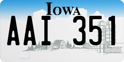IA license plate AAI351
