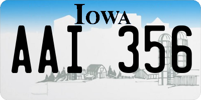 IA license plate AAI356