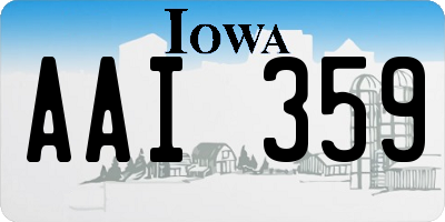 IA license plate AAI359