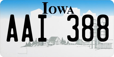 IA license plate AAI388
